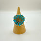 Turquoise Needlepoint Heart Ring Size 8.5