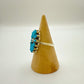 Turquoise Needlepoint Heart Ring Size 8.5