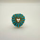 Turquoise Needlepoint Heart Ring Size 8.5