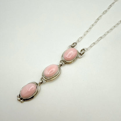 Pink Conch Shell Lariat Necklace
