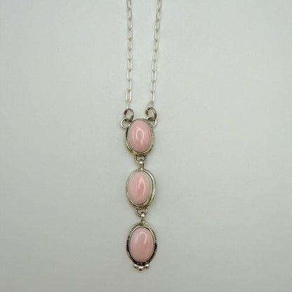 Pink Conch Shell Lariat Necklace