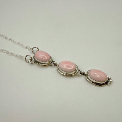 Pink Conch Shell Lariat Necklace