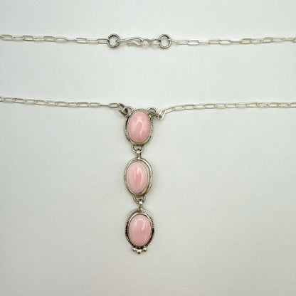 Pink Conch Shell Lariat Necklace
