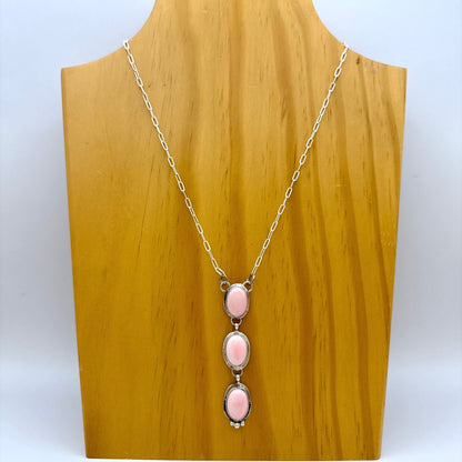 Pink Conch Shell Lariat Necklace