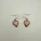 Pink Conch Shell Heart Dangle Earrings