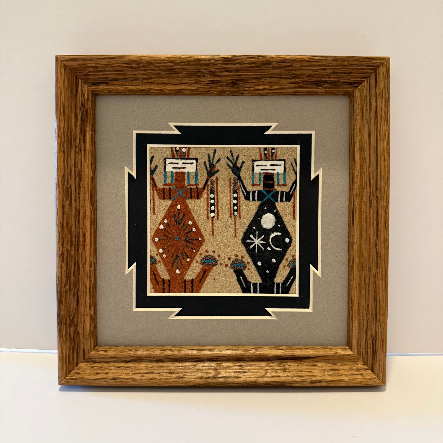 Navajo Sand Painting By Deborah Foster 7" x 7"
