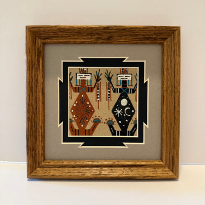 Navajo Sand Painting By Deborah Foster 7" x 7"
