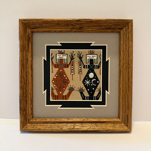 Navajo Sand Painting By Deborah Foster 7" x 7"