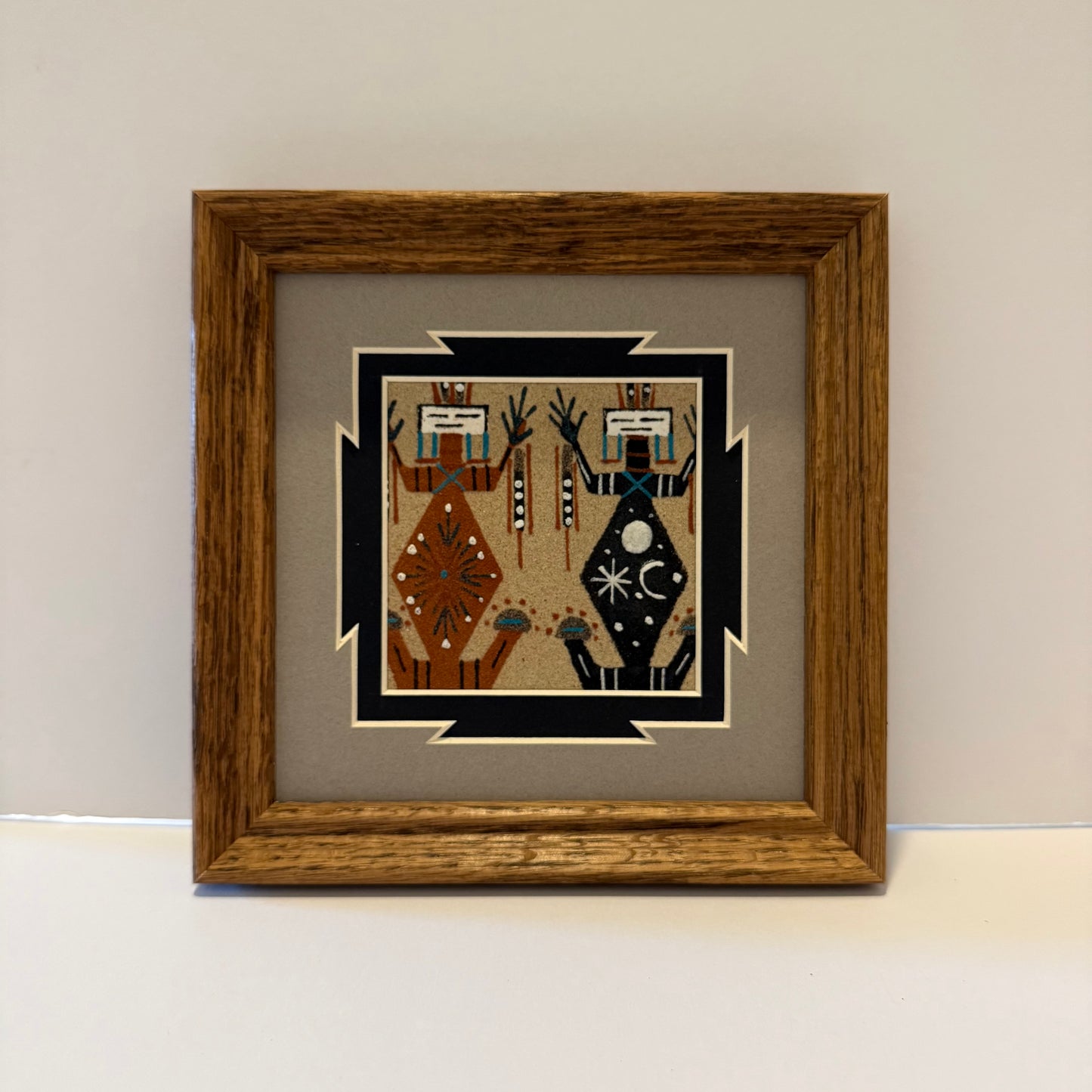 Navajo Sand Painting By Deborah Foster 7" x 7"