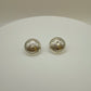 Stamped Button Stud Earrings 20mm