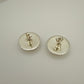 Stamped Button Stud Earrings 20mm