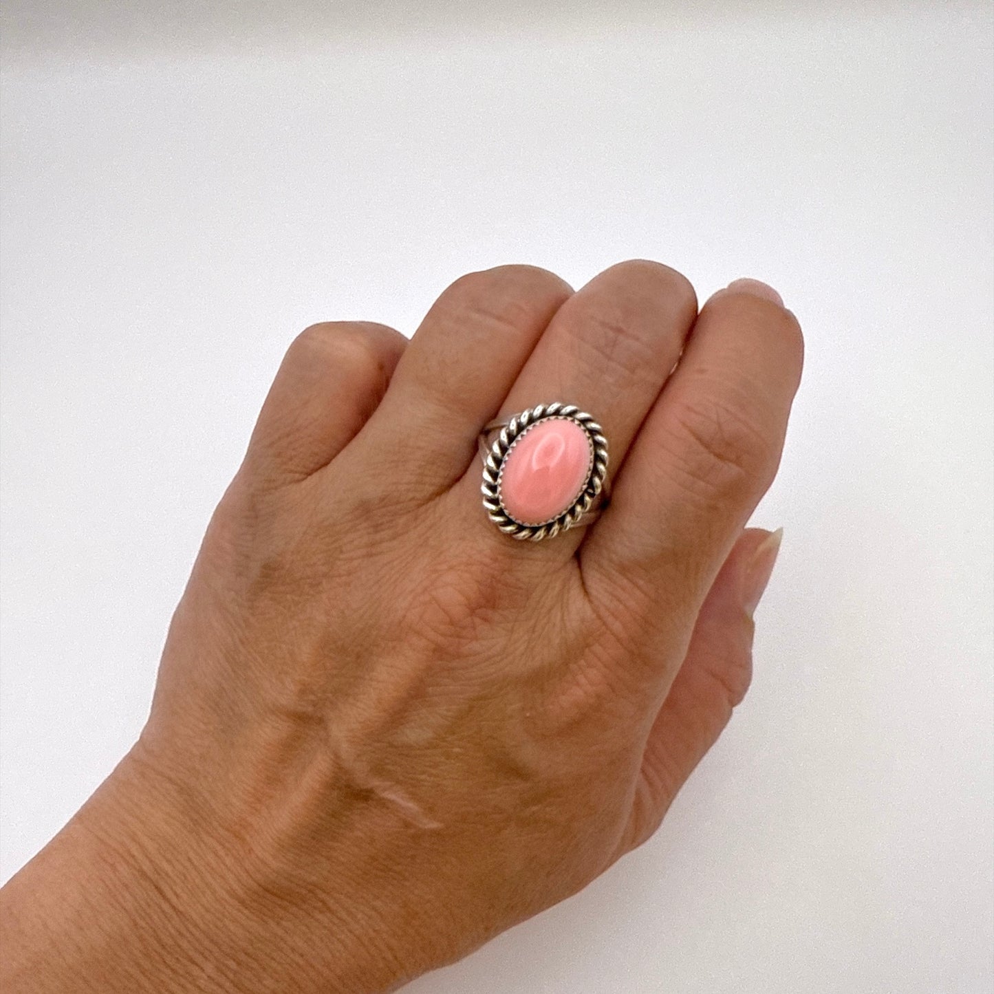 Pink Conch Ring Size 8