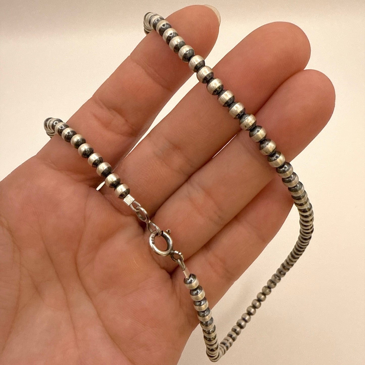 Round Navajo Pearls Necklace 4mm - 18"