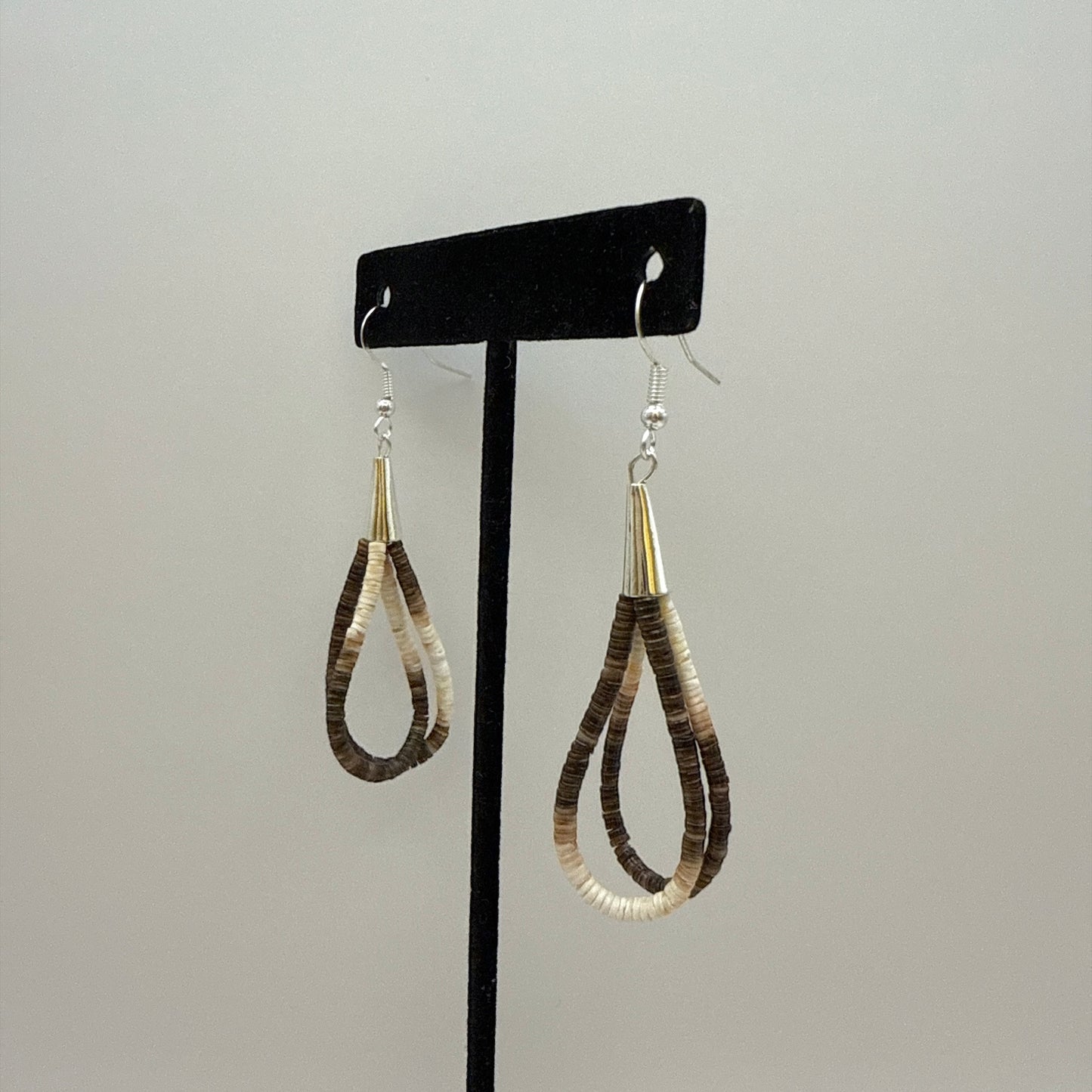 Two Strand Shell Heishi Earrings