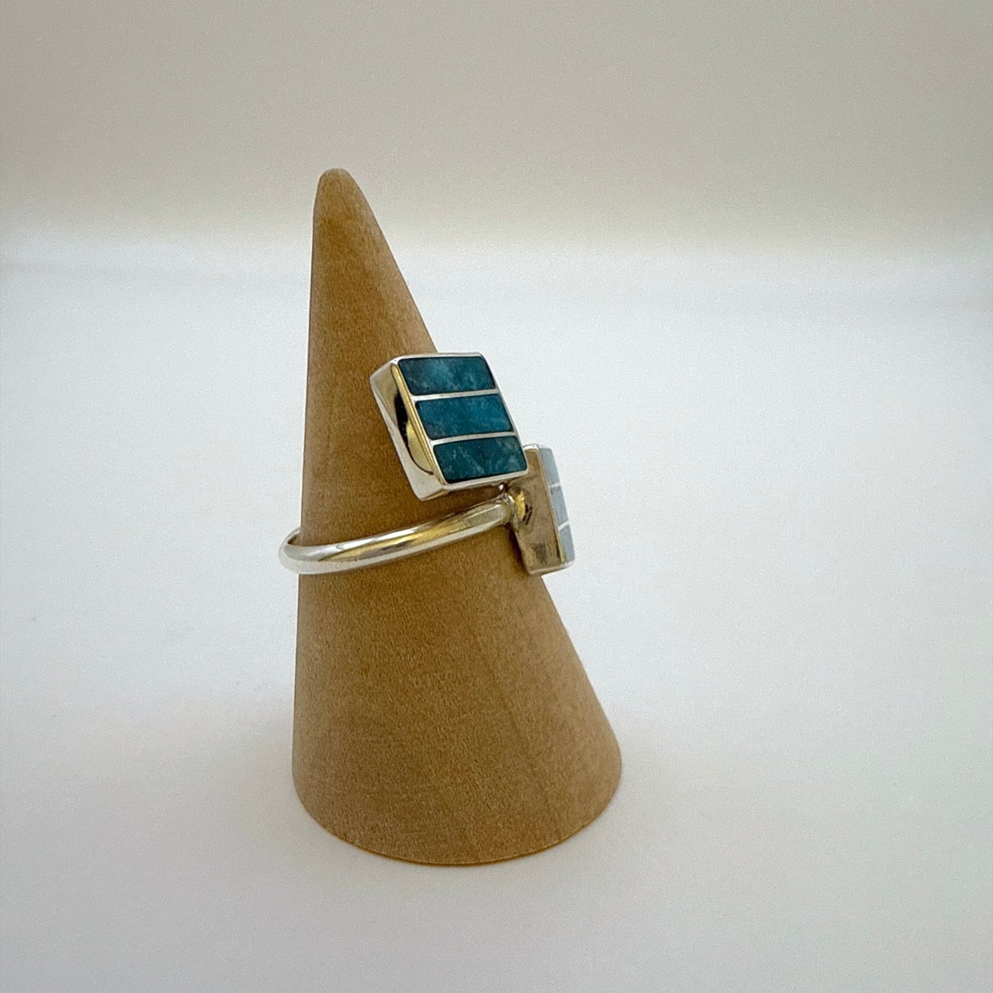 Kingman Turquoise Inlay Adjustable Ring