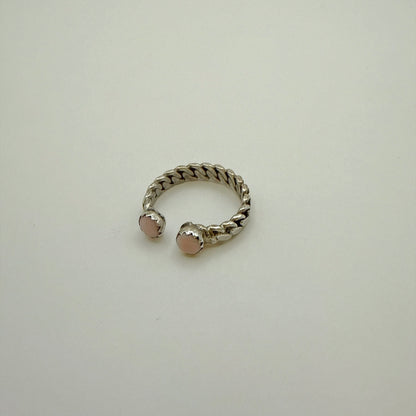 Pink Conch Two Stone Split Ring By Geraldine James Size 8.5