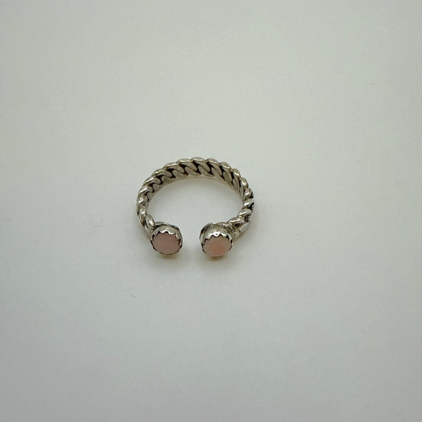 Pink Conch Two Stone Split Ring By Geraldine James Size 8.5