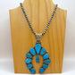 Kingman Turquoise Big Naja Pendant By Freddie Maloney