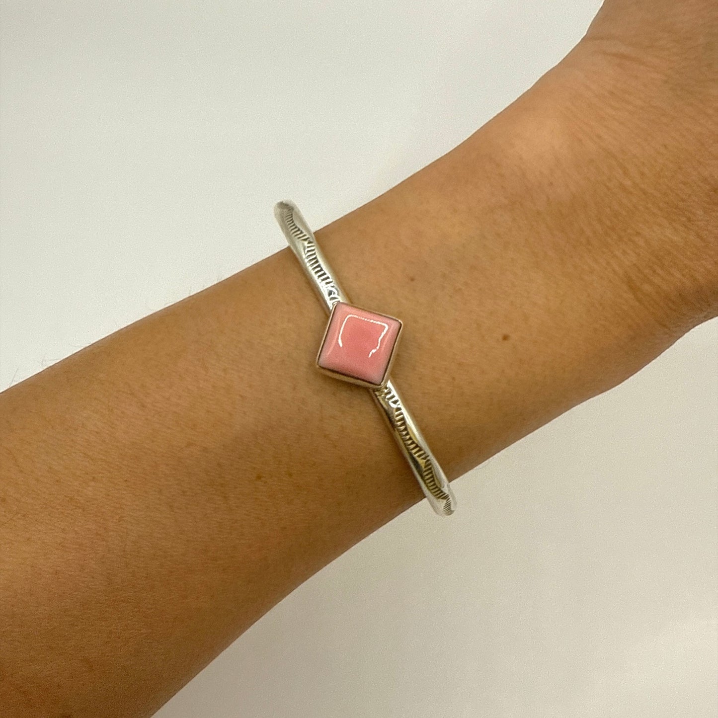 Pink Conch Diamond Cuff Bracelet