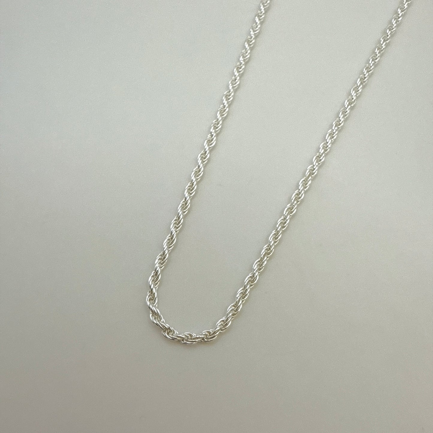 Sterling Silver Chain Necklace French Rope 18"