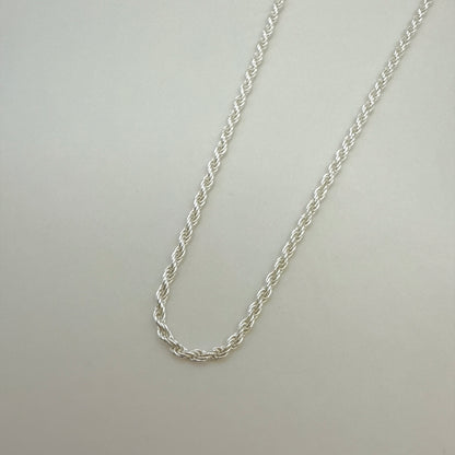 スターリングシルバーチェーンネックレス フレンチロープ　45cm