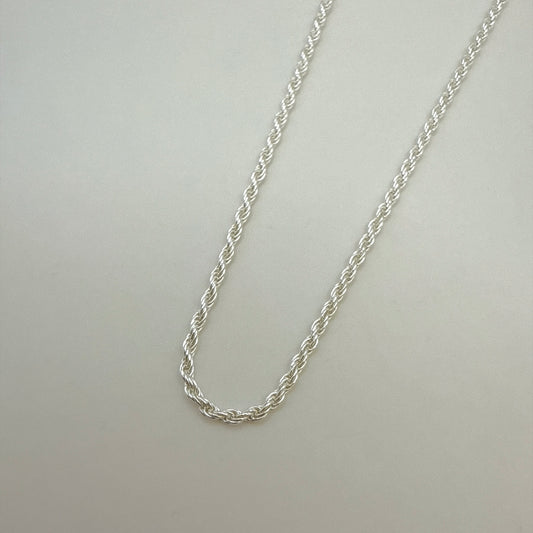 Sterling Silver Chain Necklace French Rope 18"