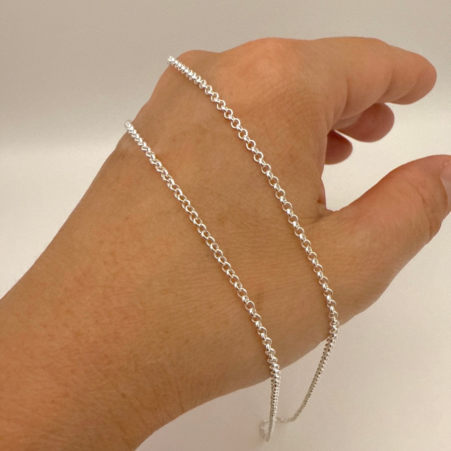 Sterling Silver Chain Necklace Rolo 18"