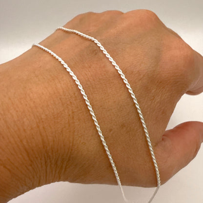 スターリングシルバーチェーンネックレス フレンチロープ　45cm