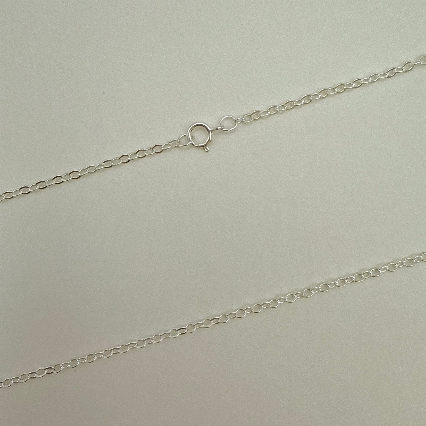 Sterling Silver Chain Necklace Cable Flat 18"