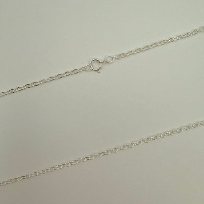 スターリングシルバーチェーンネックレス ケーブルフラット　45cm