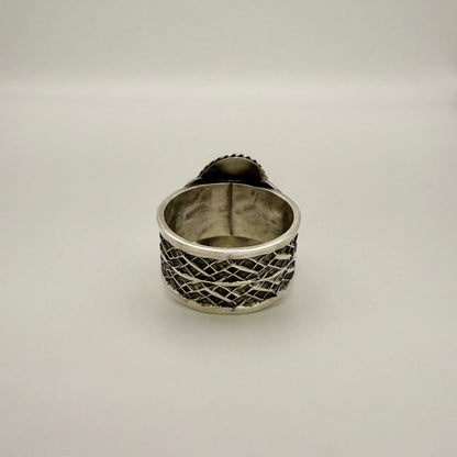 Stamped Kingman Turquoise Ring By Sunshine Reeves Size 10