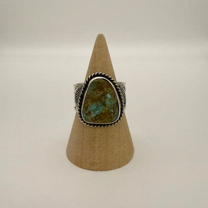 Stamped Kingman Turquoise Ring By Sunshine Reeves Size 10
