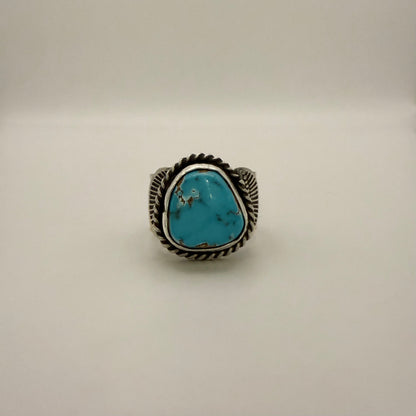 Stamped Kingman Turquoise Ring By Sunshine Reeves Size 9