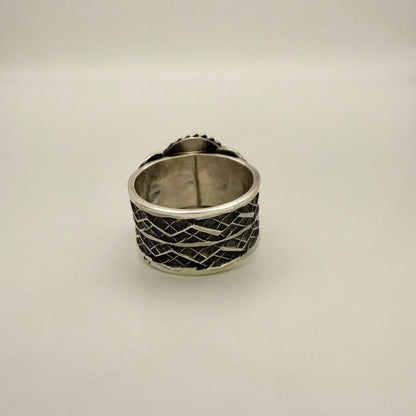 Stamped Kingman Turquoise Ring By Sunshine Reeves Size 9