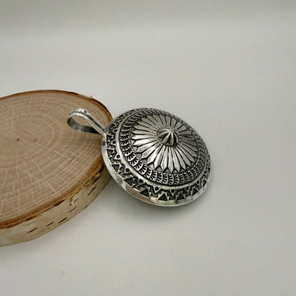 Stamped Navajo Pearl Pendant By Sunshine Reeves - Large