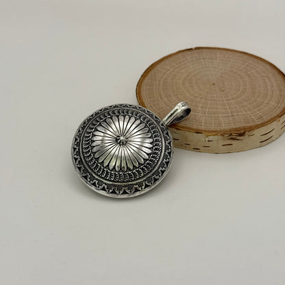 Stamped Navajo Pearl Pendant By Sunshine Reeves - Large