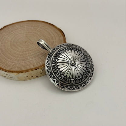 Stamped Navajo Pearl Pendant By Sunshine Reeves - Large