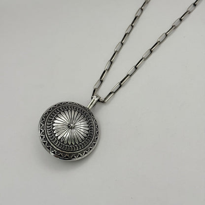 Stamped Navajo Pearl Pendant By Sunshine Reeves - Large