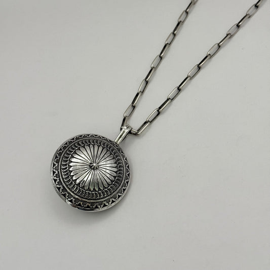 Stamped Navajo Pearl Pendant By Sunshine Reeves - Large