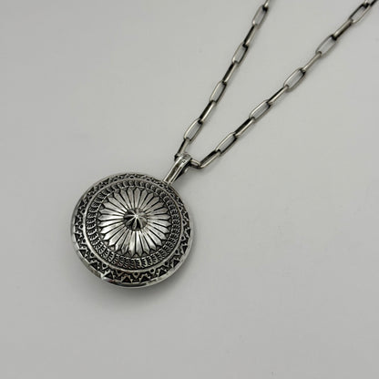 Stamped Navajo Pearl Pendant By Sunshine Reeves - Large