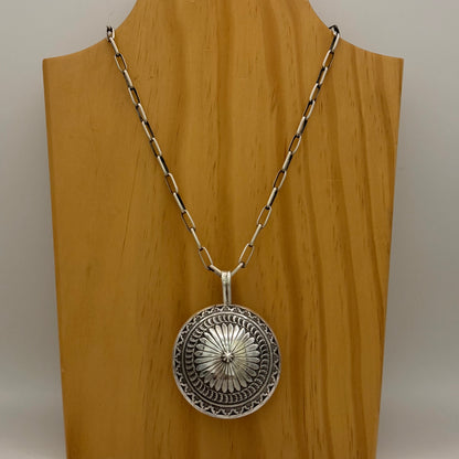 Stamped Navajo Pearl Pendant By Sunshine Reeves - Large