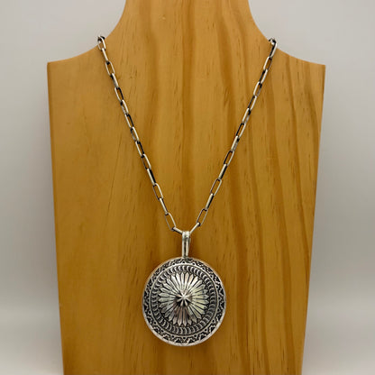 Stamped Navajo Pearl Pendant By Sunshine Reeves - Large