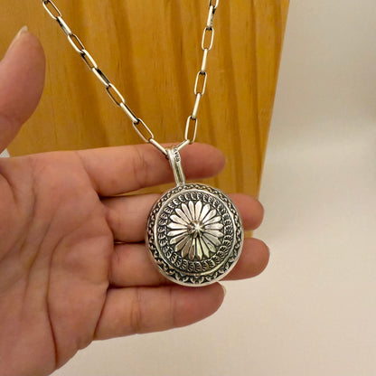 Stamped Navajo Pearl Pendant By Sunshine Reeves - Small