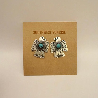 ターコイズサンダーバードピアス AB