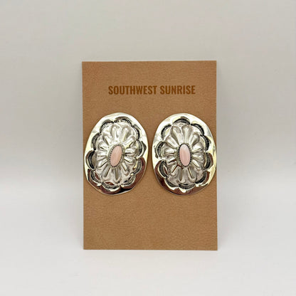 Pink Conch Concho Earrings A