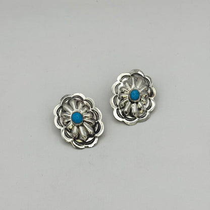 Turquoise Concho Earrings