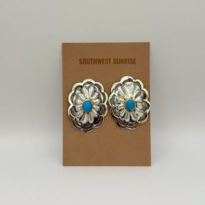 Turquoise Concho Earrings