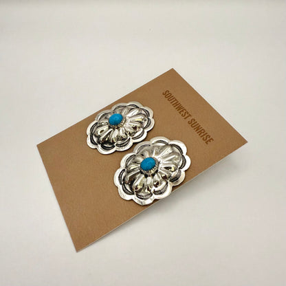 Turquoise Concho Earrings