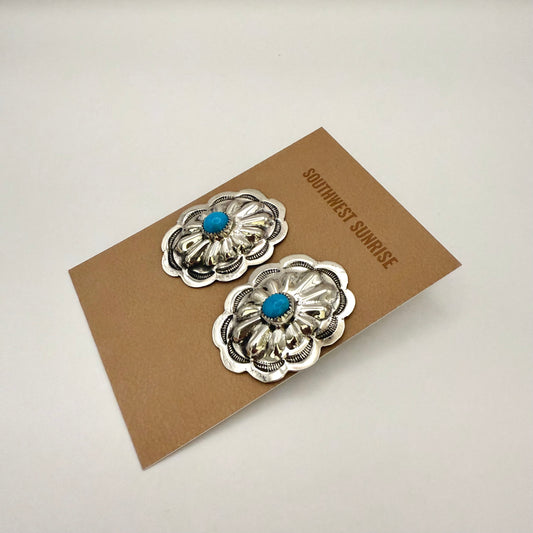 Turquoise Concho Earrings
