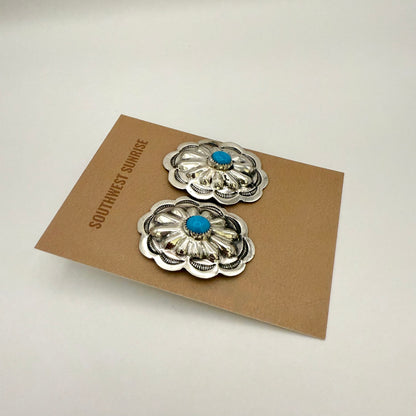 Turquoise Concho Earrings
